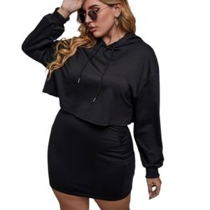 Drop Shoulder Drawstring Hoodie & Skirt size 14